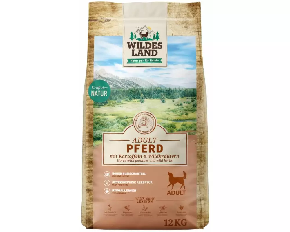 Wildes Land Trockenfutter Pferd mit Kartoffeln & Wildkräutern, 12 kg
