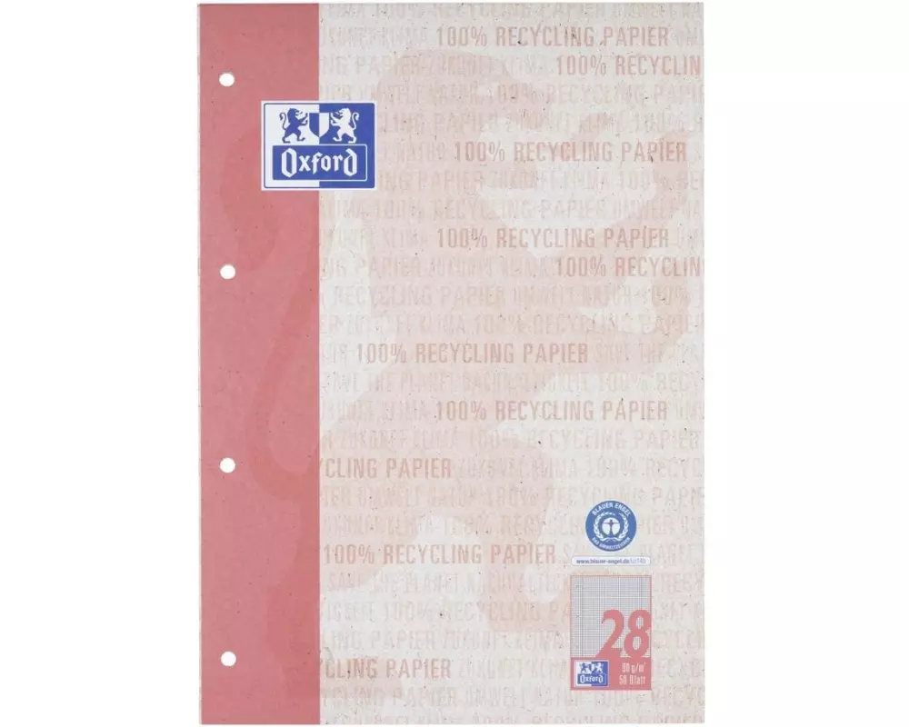 Oxford Notizblock A4, kariert, Rot