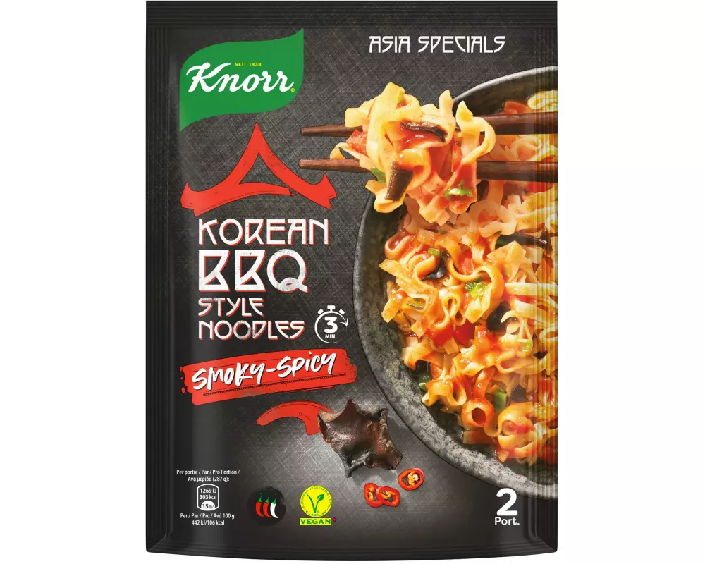 Knorr Fertiggericht Asia Specials Korean BBQ Noodles 2 Portionen