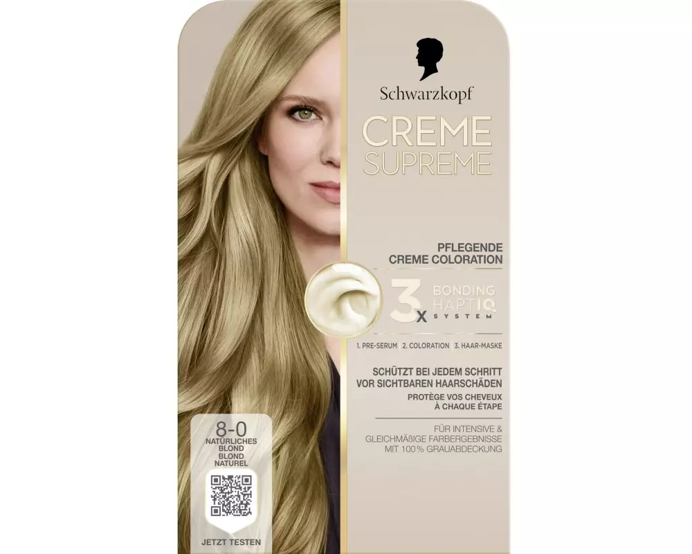 Schwarzkopf Creme Supreme Haarcoloration Creme Supreme 8-0 Natürliches Blond