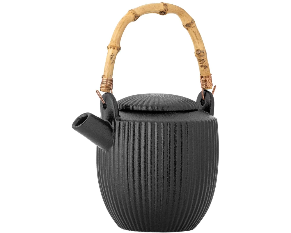 Bloomingville Teekanne Neri, Steingut, Schwarz