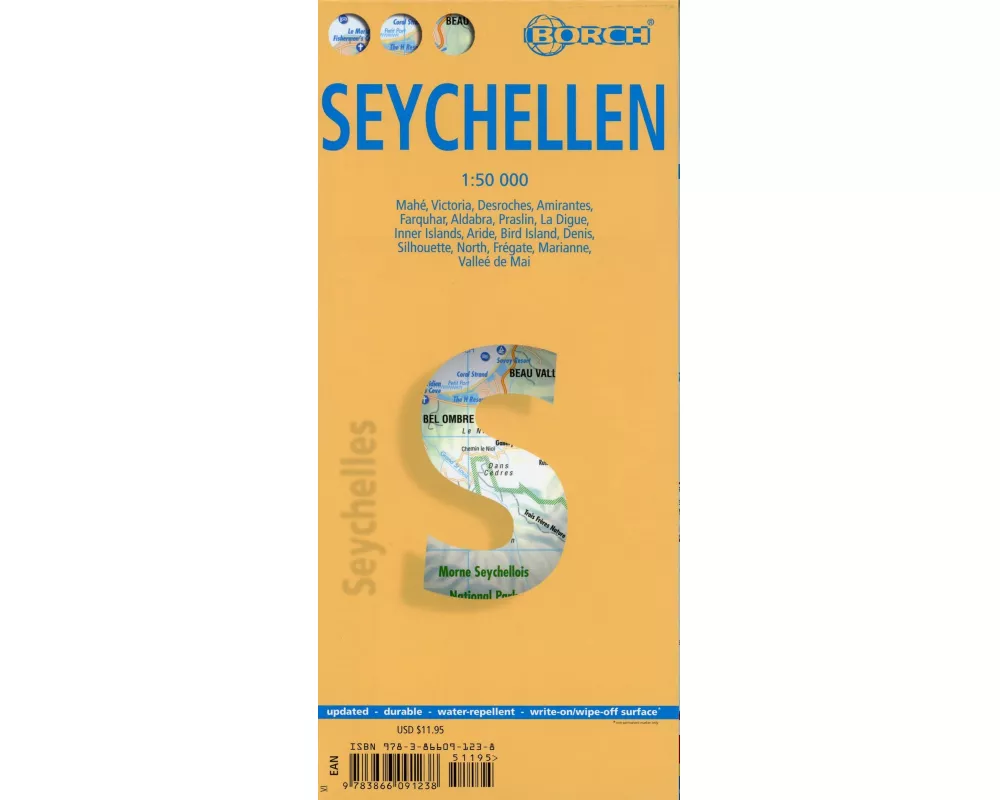 Seychelles, Seychellen, Borch Map