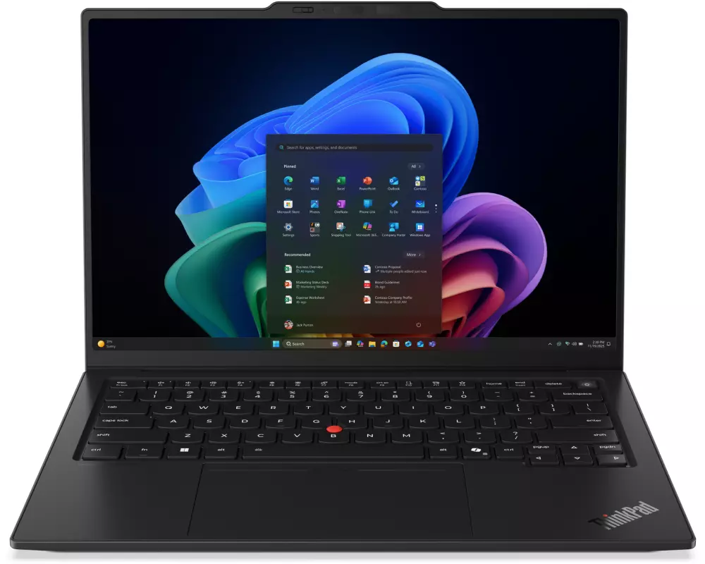 Lenovo ThinkPad X1 Carbon Gen 14 Aura Edition Copilot+ PC Intel Core Ultra 7 355 Laptop 35,6 cm (14") Touchscreen WUXGA 32 GB LPDDR5x-SDRAM 1 TB SSD Wi-Fi 7 (802.11be) Windows 11 Pro Schweiz Schwarz
