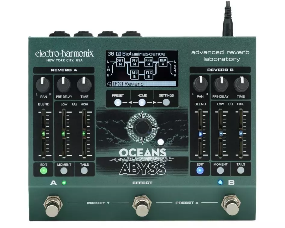 Electro-Harmonix Oceans Abyss Dual Stereo Reverb