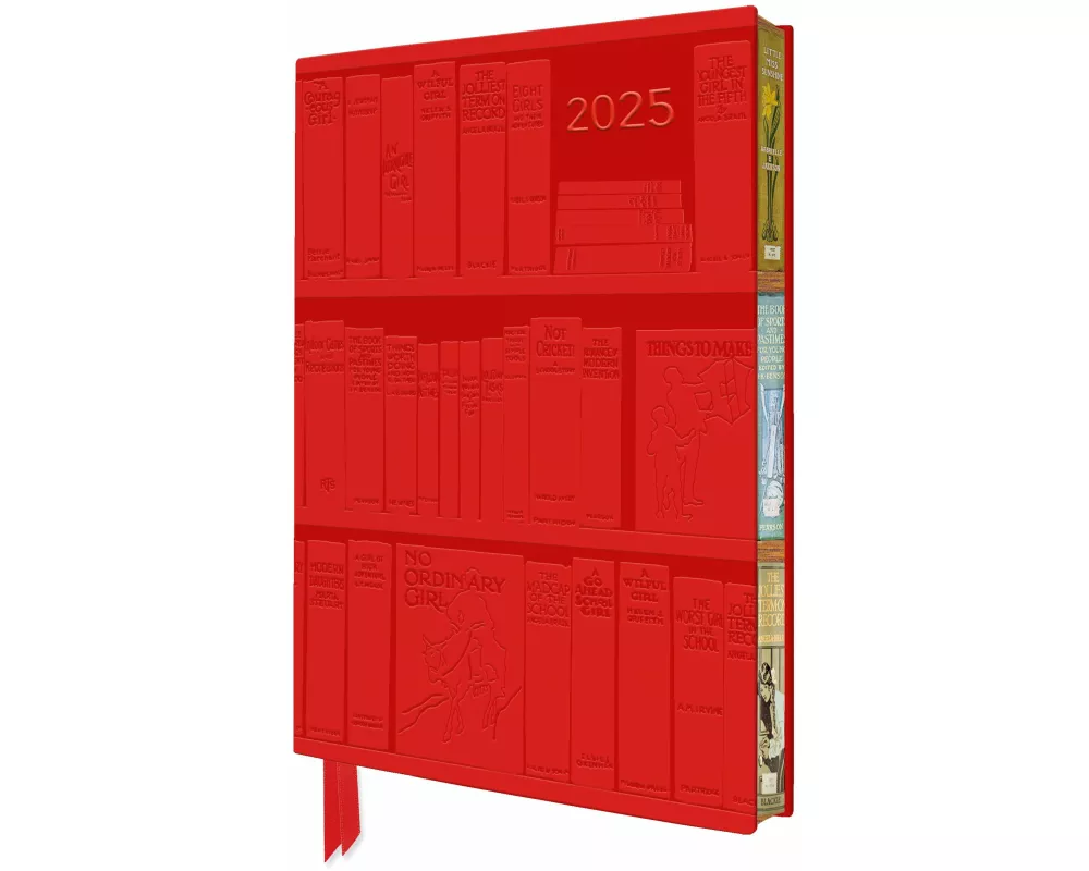 Bodleian Libraries: Bookshelves 2025 Artisan Art Vegan Leather Diary Planner - Page to View with Notes