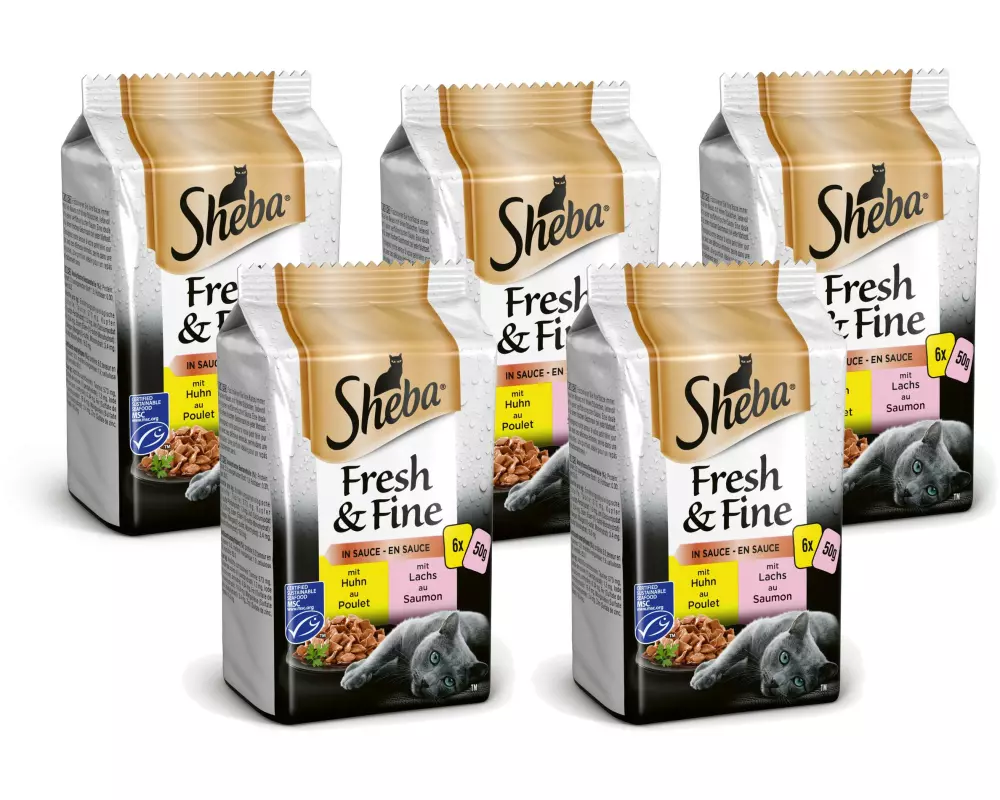 Sheba Nassfutter Fresh & Fine in Sauce Feine Vielfalt, 30 x 50 g