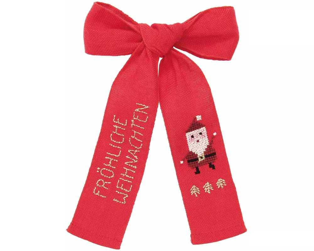 Stickpackung, Gezählter Kreuzstich, Schleife Nikolaus, 4x71cm