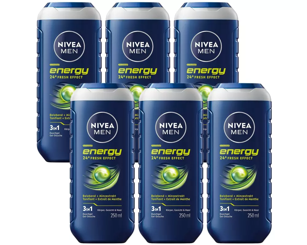 NIVEA MEN Duschgel Pflegedusche Energy 6 x 250 ml