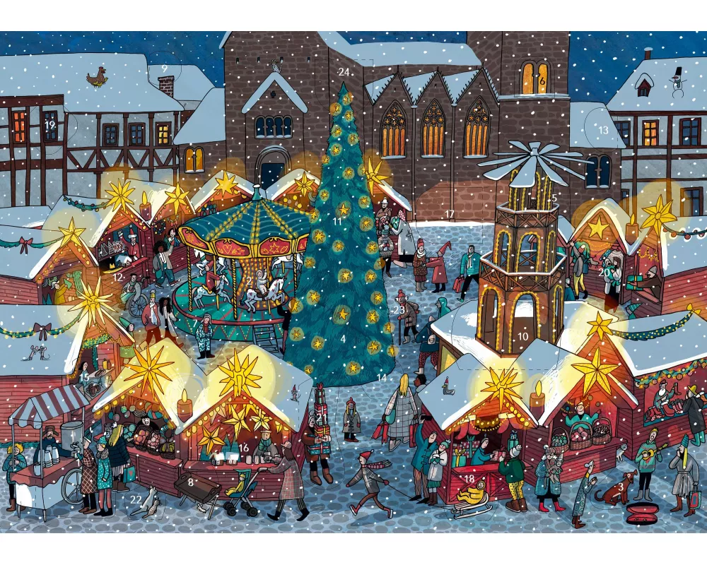 Auf dem Weihnachtsmarkt Adventskalender