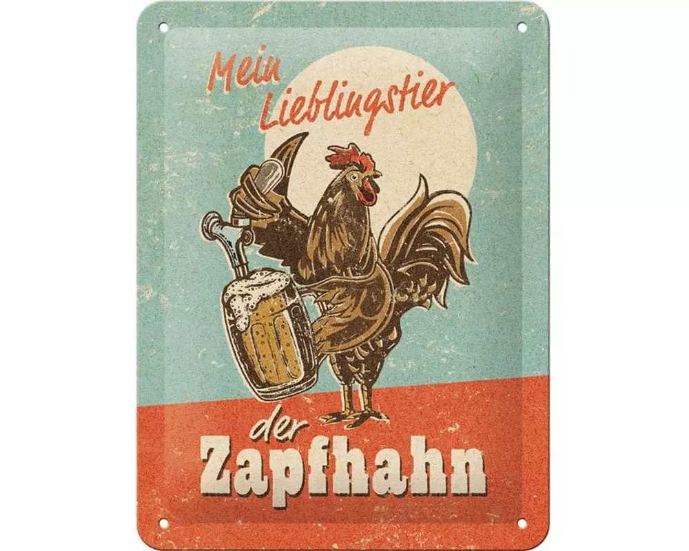 Nostalgic Art Schild Lieblingstier Zapfhahn 15 x 20 cm, Metall