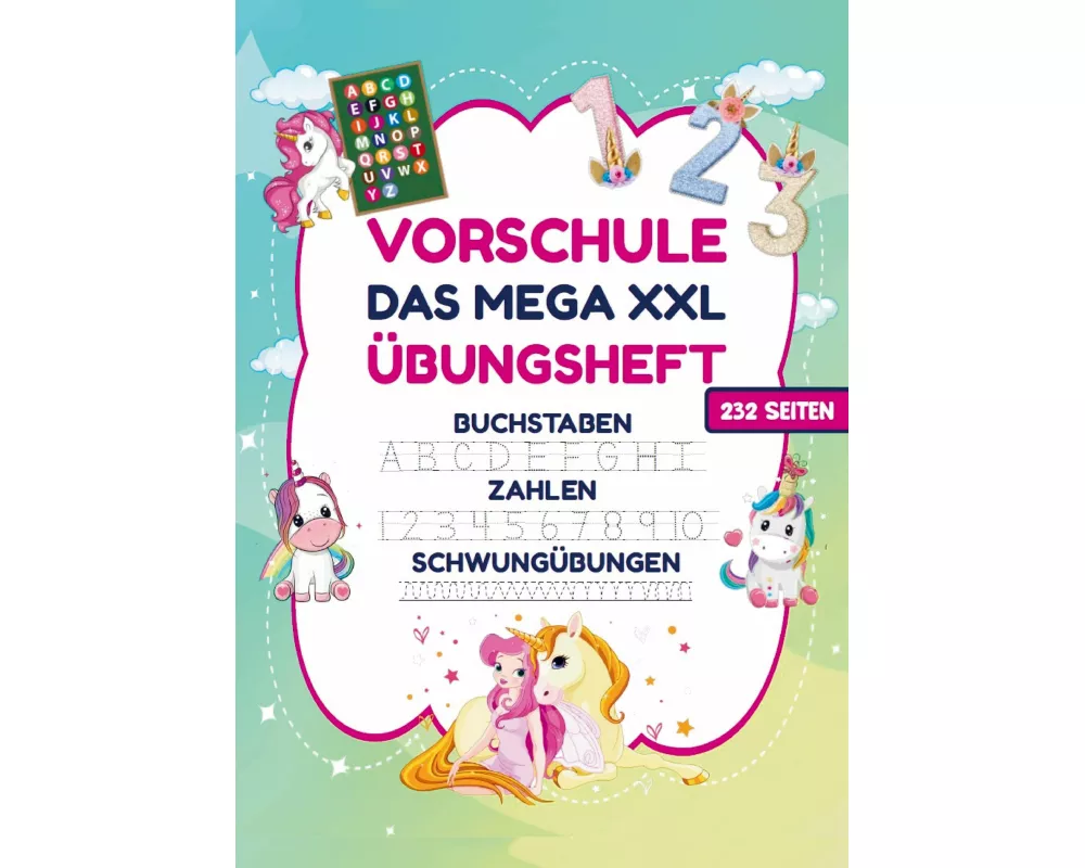 Vorschule Übungsheft - MEGA XXL für Mädchen