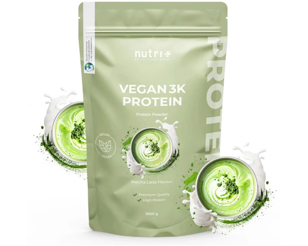 Nutri+ Pulver Vegan 3K Protein Matcha 1000 g