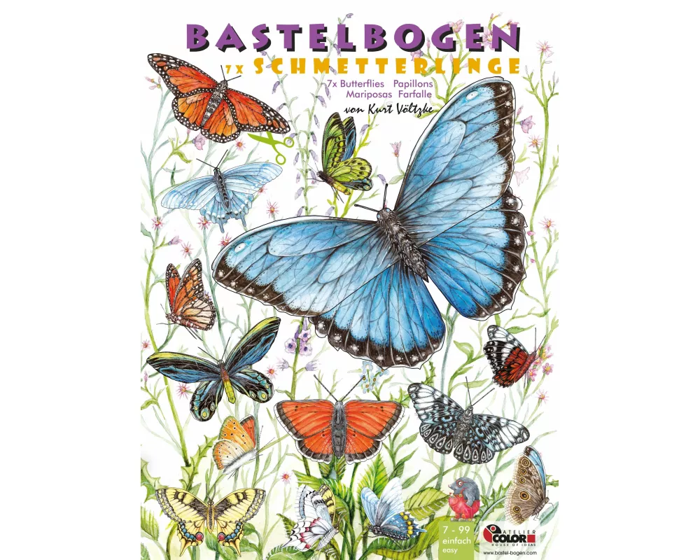 Schmetterlinge basteln aus Papier zum Aufhängen Bastelbogen