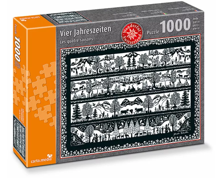 Vier Jahreszeiten - Scherenschnittmotiv