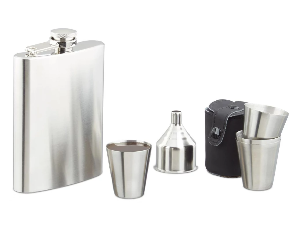 relaxdays Outdoor-Flachmann 7-teilig