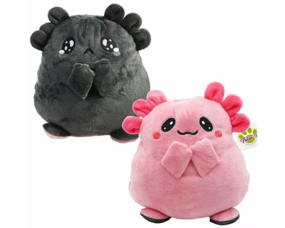 AXOLOTL, Wendeplüsch rosa/grau 20cm