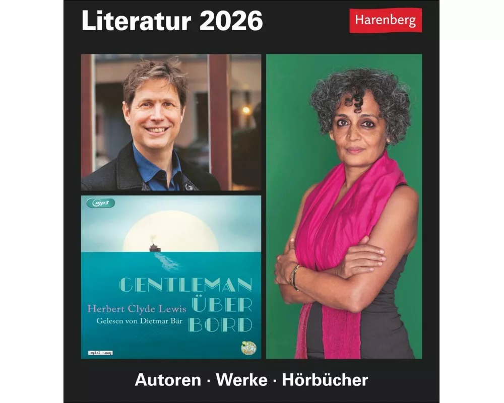 Literatur Tagesabreißkalender 2026 - Kulturkalender - Autoren, Werke, Hörbücher