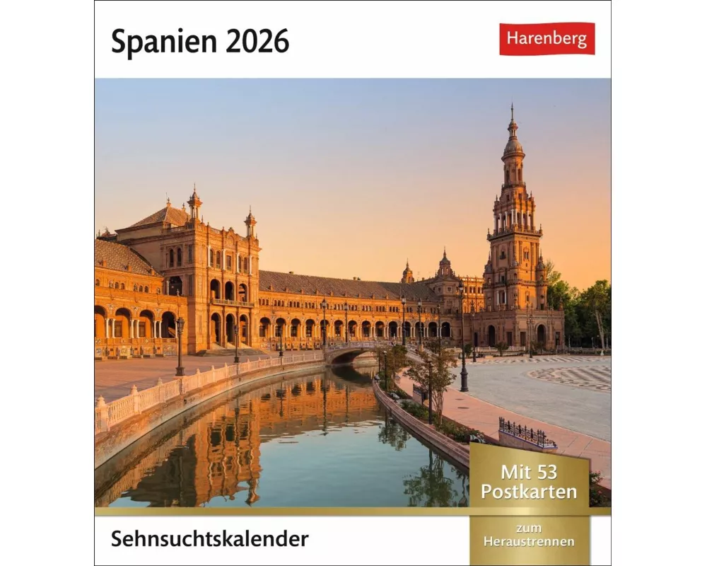 Spanien Sehnsuchtskalender 2026 - Wochenkalender mit 53 Postkarten