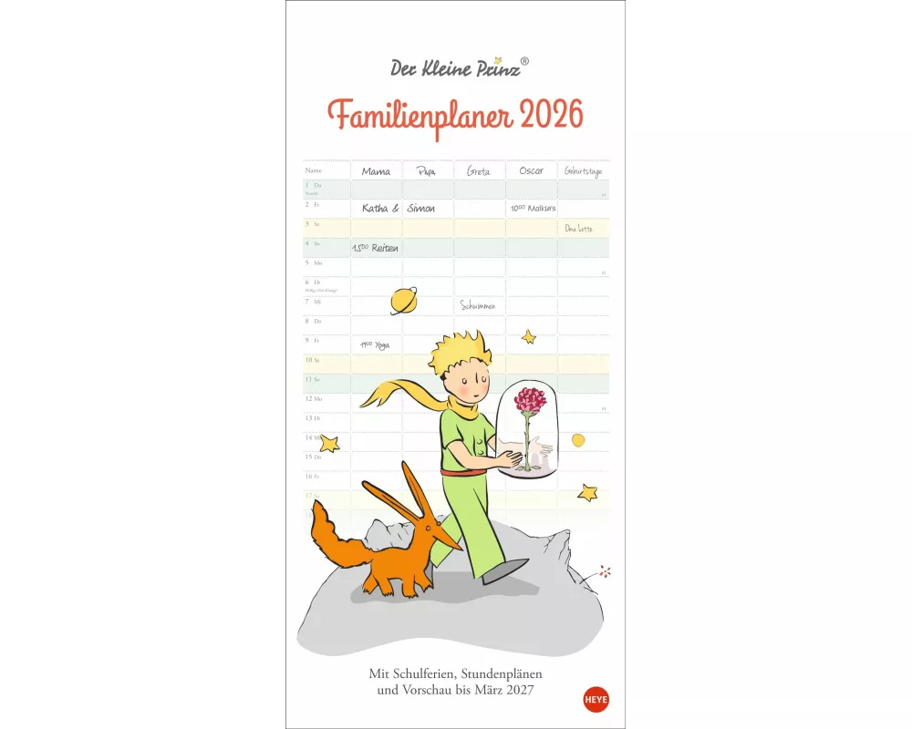 Der Kleine Prinz Familienplaner 2026