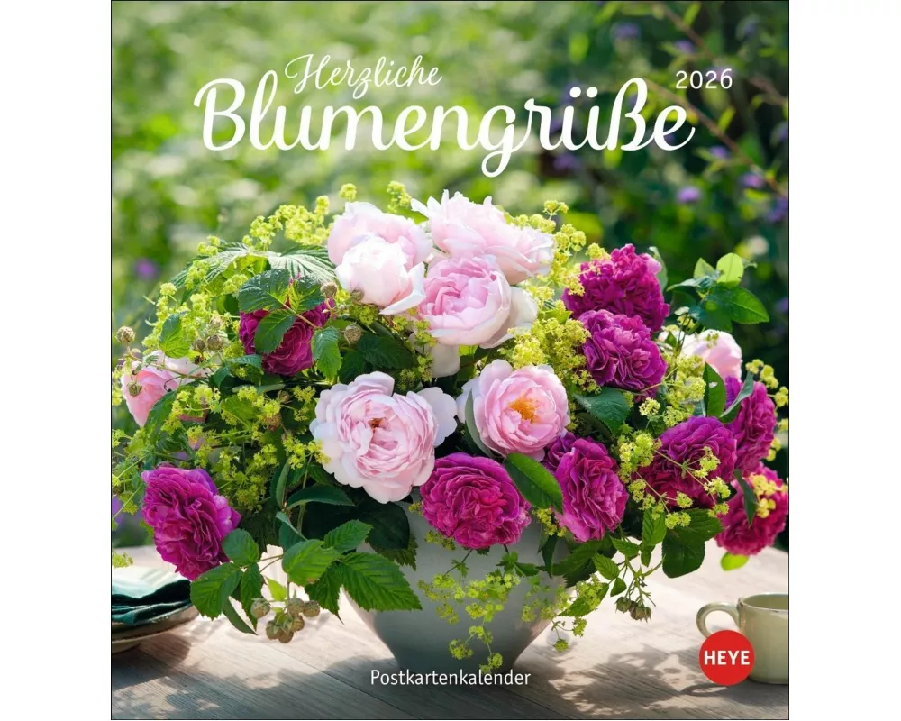 Herzliche Blumengrüße Postkartenkalender 2026