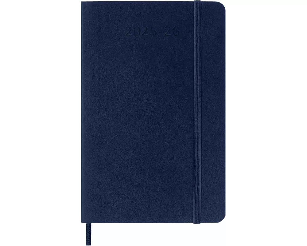 Moleskine 18 Monate Wochen Notizkalender 2025/2026, Pocket/A6, 1 Wo = 1 Seite, rechts linierte Seite, Weicher Einband, Saphir