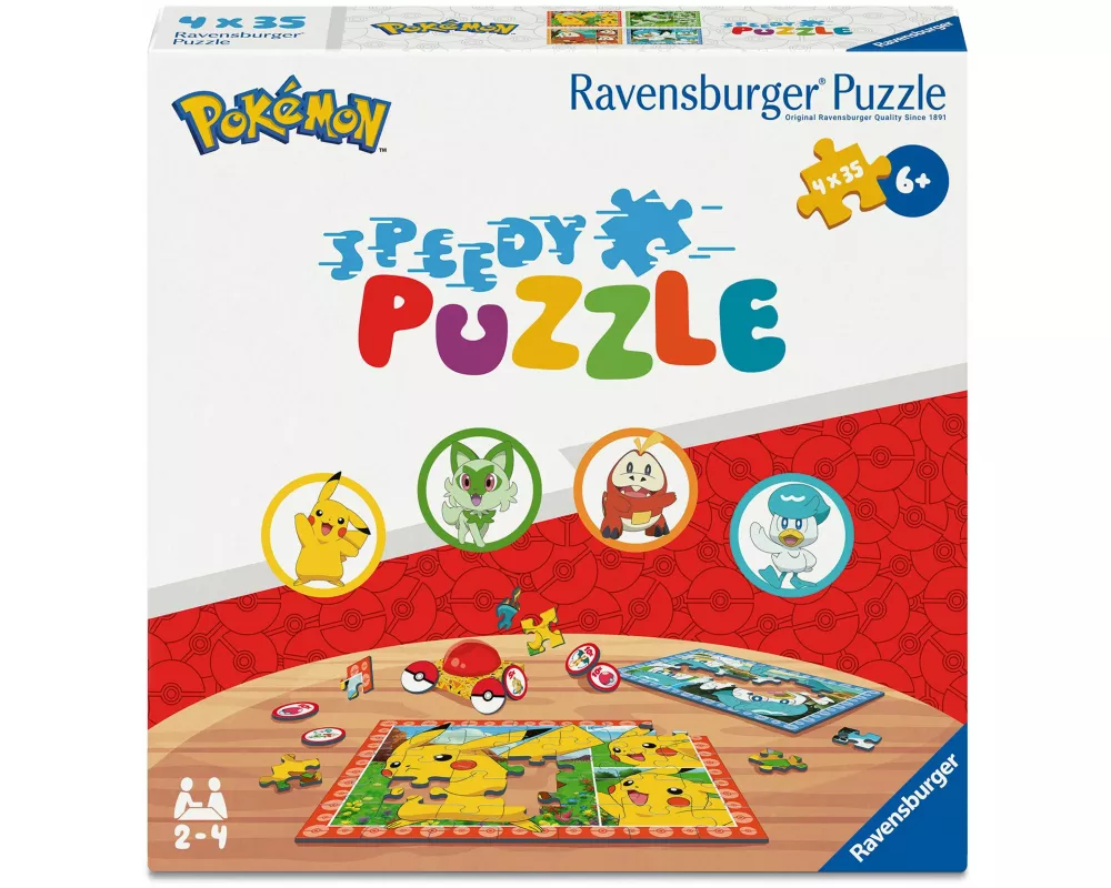 Kinderpuzzle 4x35 Teile - Speedy Puzzle Pokémon