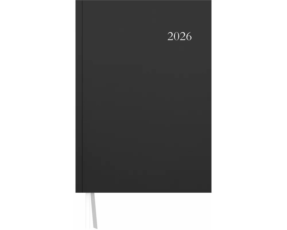 Zettler Terminbuch A4 1T/1S anthrazit 2026 – Bürokalender groß 21 × 29,7 cm, 1 Tag pro Seite, 4 Spalten, Viertelstundeneinteilung 7:30–20 Uhr, FSC, wa