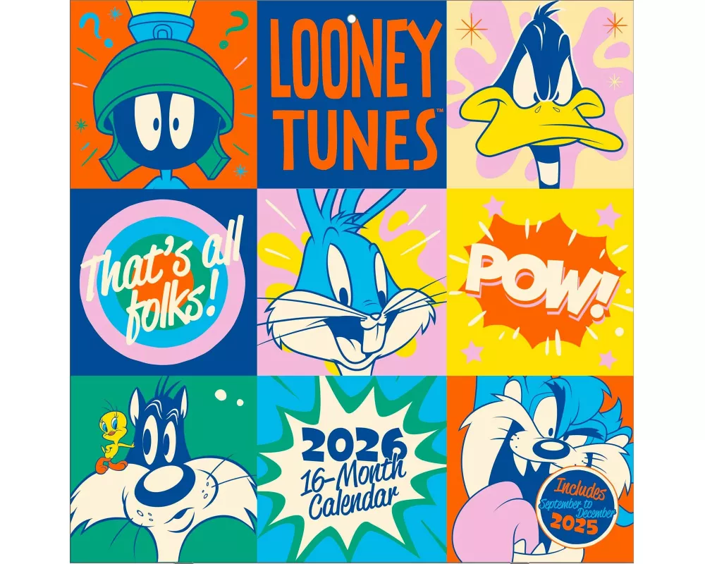 Pyramid - LOONEY TUNES 2026 – Broschürenkalender 30×30 cm mit Bugs Bunny, Daffy Duck, Tweety & Taz – Wandkalender für Cartoon-Fans & Kinderzimmer