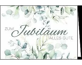 Doppelkarte / Zum Jubiläum (Eukalyptus) / Quer