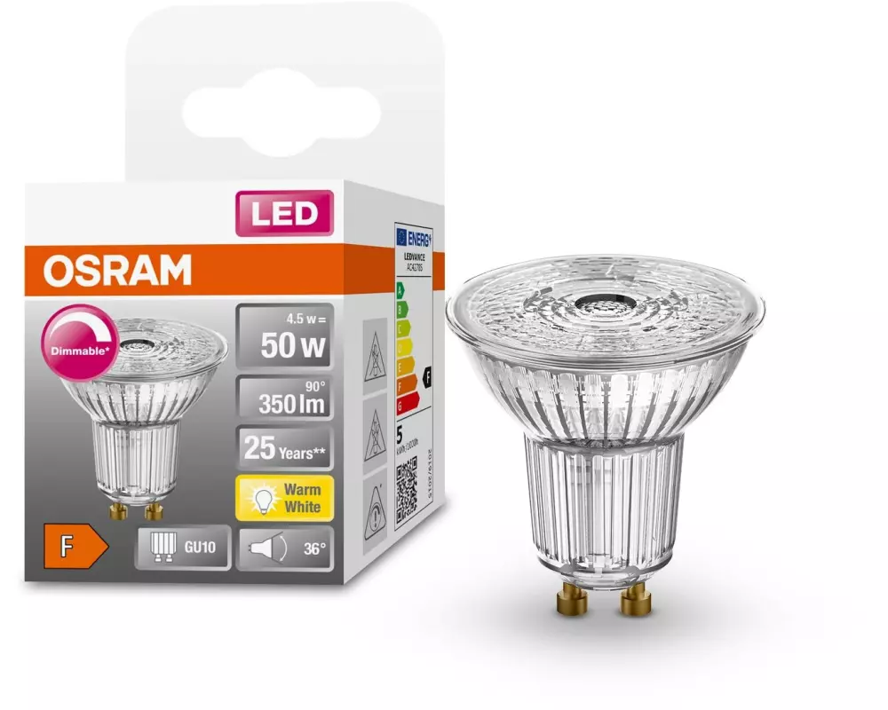 OSRAM Lampe Superstar Par 16 50 36 °, 4.5W, GU10, Warmweiss