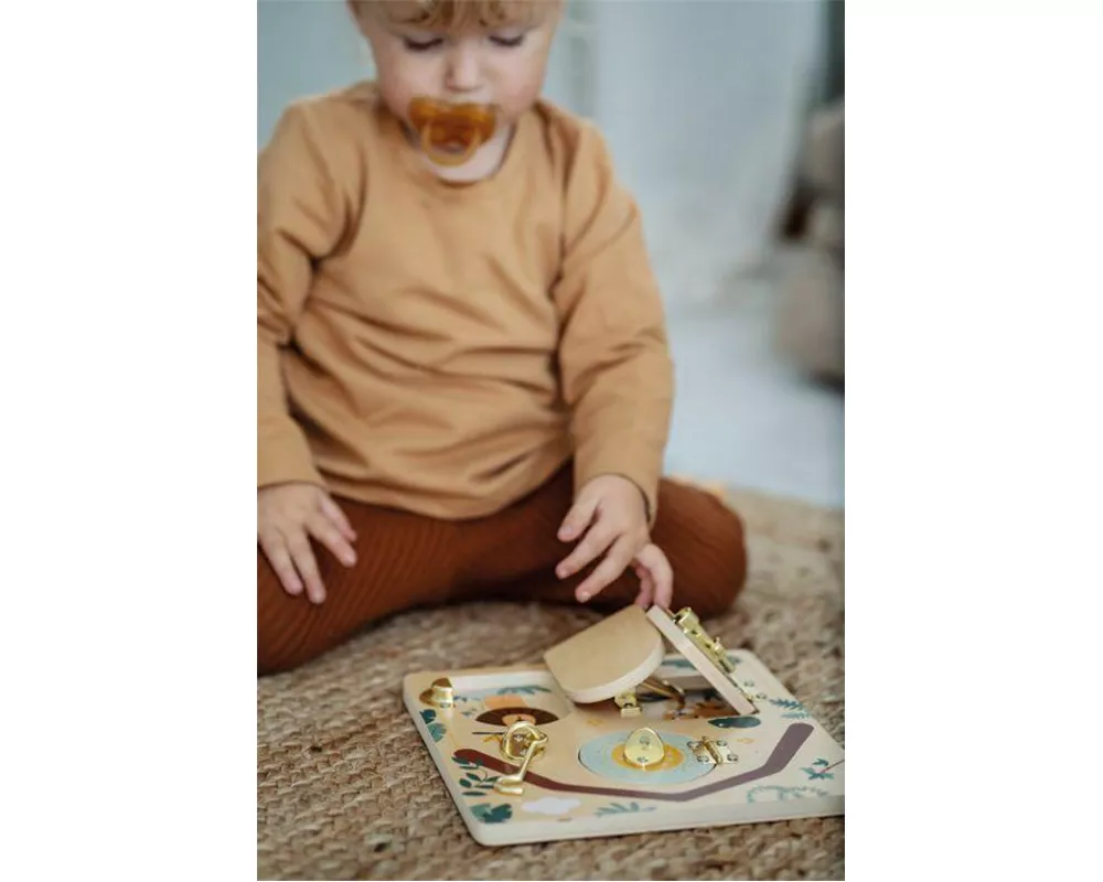 Motorikbrett Schloss und Riegel "Safari"