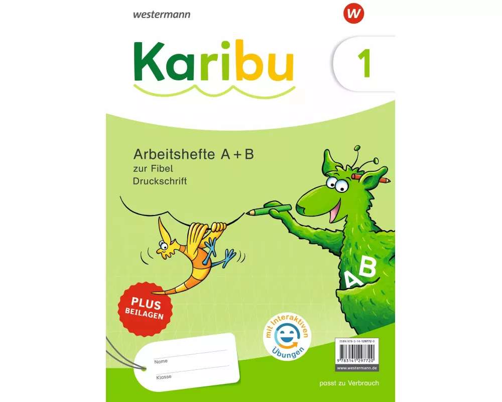 Karibu - Paket Arbeitshefte 1 (Teil A und B) Druckschrift zur Fibel Verbrauch - mit interaktiven Übungen