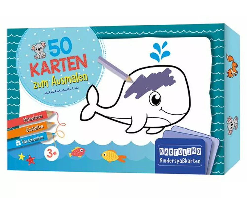 50 Karten zum Ausmalen - Tiere