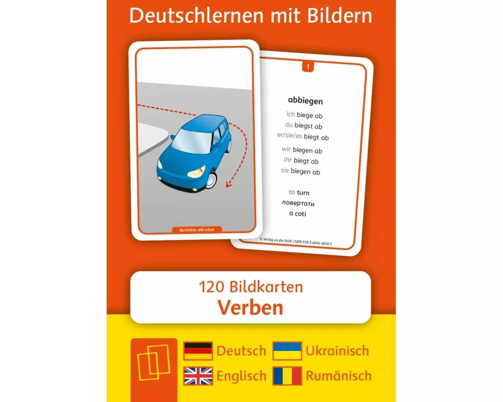 Verben: Set 1 - Deutsch, Englisch, Ukrainisch und Rumänisch