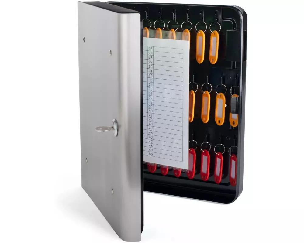 Pavo Schlüsselkasten Design 54 Haken, Silber