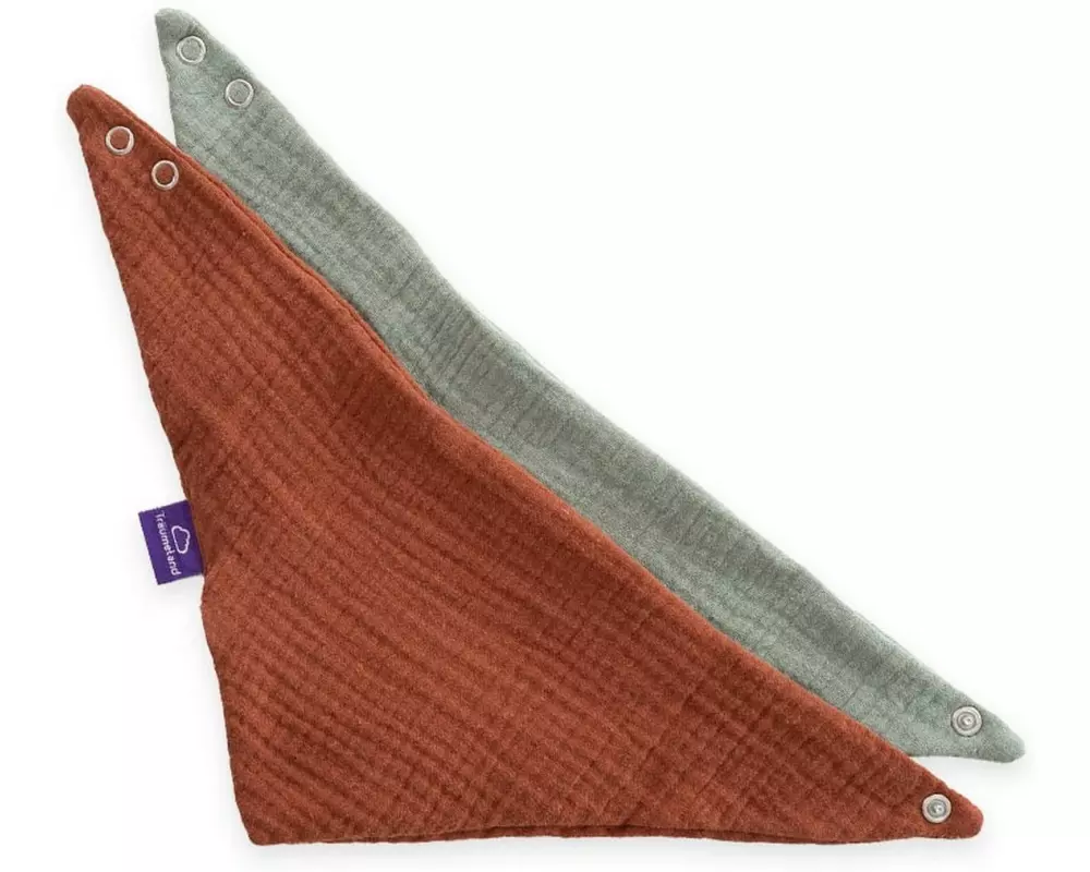 Träumeland Dreieckstuch Set Terrakotta/ Salbei Grün