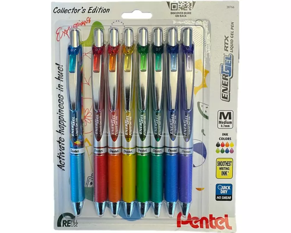 pentel Gelschreiber Happiness 0.7 mm, Mehrfarbig, 8 Stück