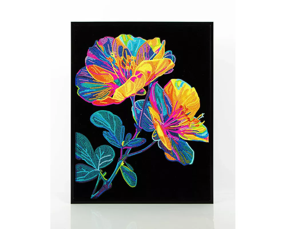 Diamond Painting Neon Blumen