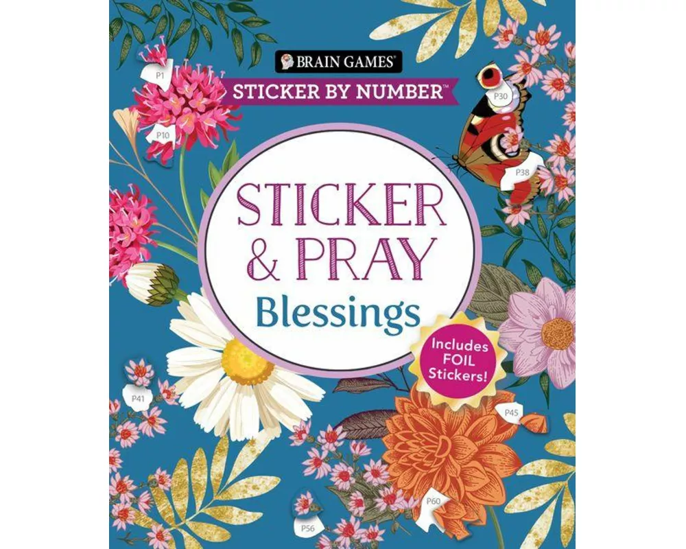 Brain Games - Sticker by Number - Sticker and Pray: Blessings (24 Images to Sticker)