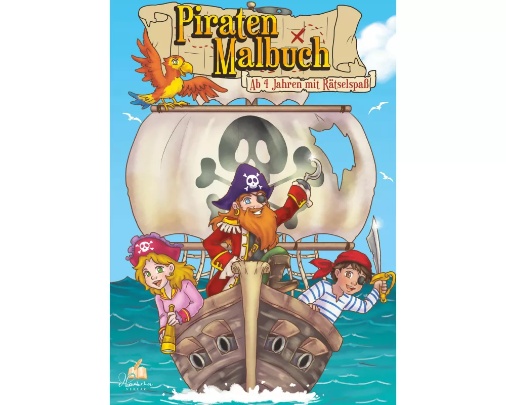 Piraten Malbuch ab 4 Jahren mit Rätselspaß