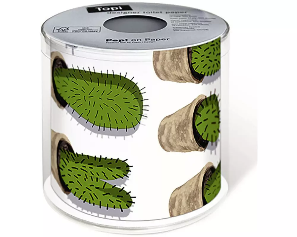 Paper + Design Toilettenpapier Cactuses 1 Rollen, 3-lagig, Grün