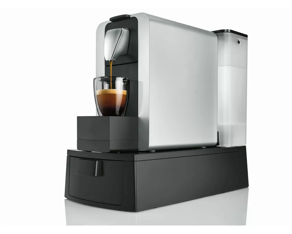Delizio Kapselmaschine Compact Pro XL Schwarz/Silber