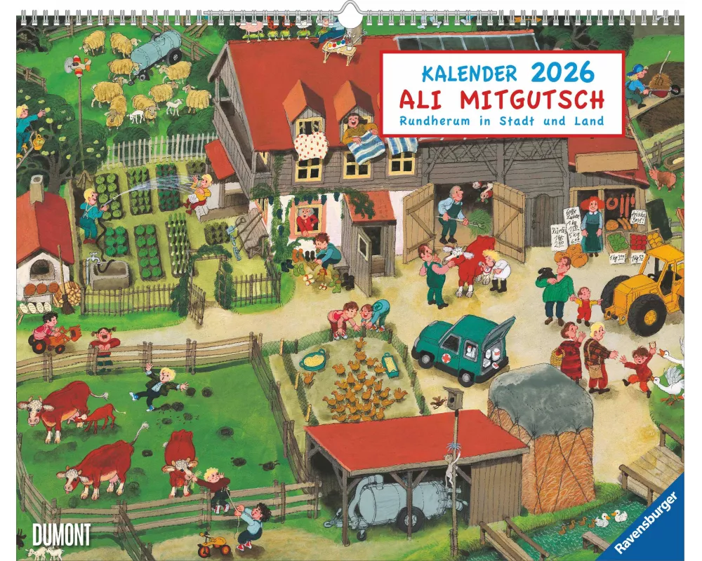 DUMONT - Ali Mitgutsch 2026 – Kinder-Wandkalender Querformat 52 x 43 cm – Klassiker für Kinder & Familien