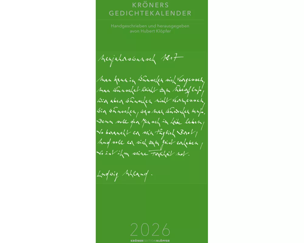 Kröners Gedichtekalender 2026