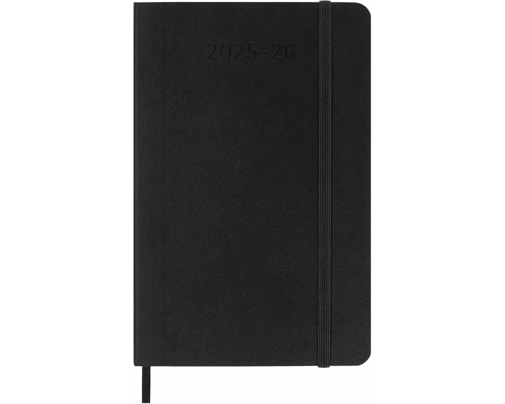 Moleskine 18 Monate Wochenkalender 2025/2026, P/A6, 1 Wo = 1 Seite, Rechts Linierte Seite, Weicher Einband, Schwarz