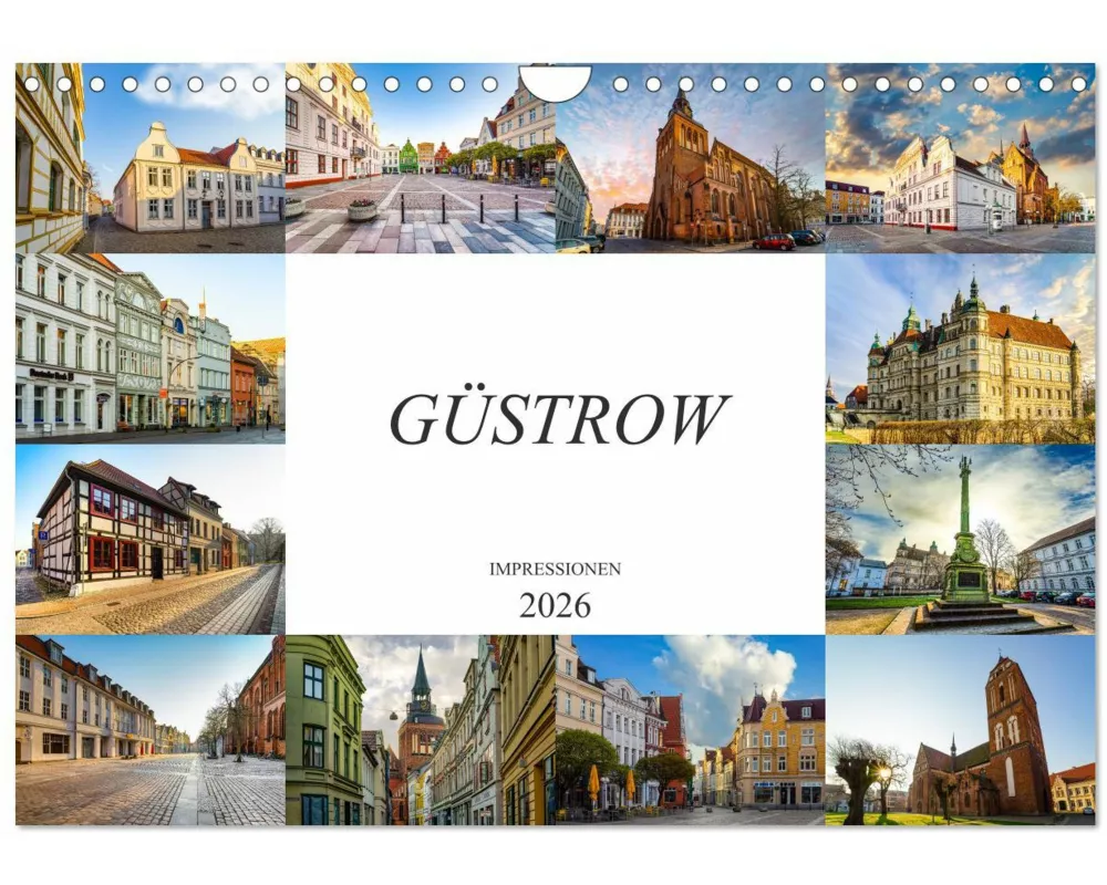 Güstrow Impressionen (Wandkalender 2026 DIN A4 quer), CALVENDO Monatskalender