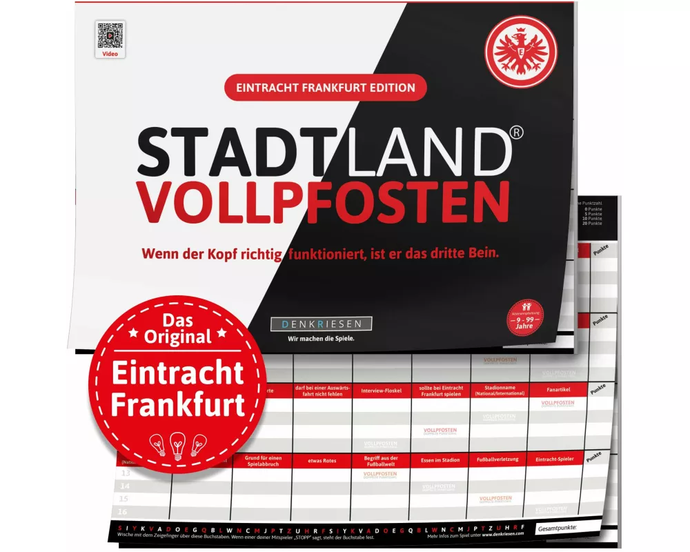 DENKRIESEN - STADT LAND VOLLPFOSTEN - Eintracht Frankfurt EDITION - "Wenn der Kopf richtig funktioniert, ist er das dritte Bein." - A4