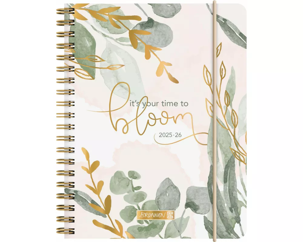 BRUNNEN Schülerkalender (2025/2026) "Bloom", 2 Seiten = 1 Woche, A6, 208 Seiten, Papier-Einband, mehrfarbig