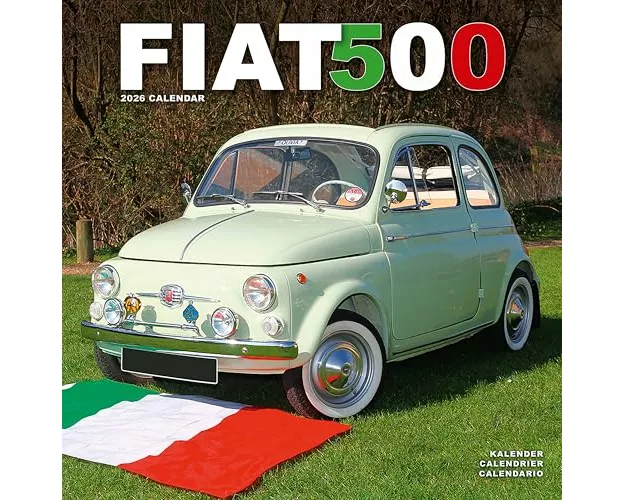 Fiat 500 Calendar 2026 Square Car Wall Calendar - 16 Month
