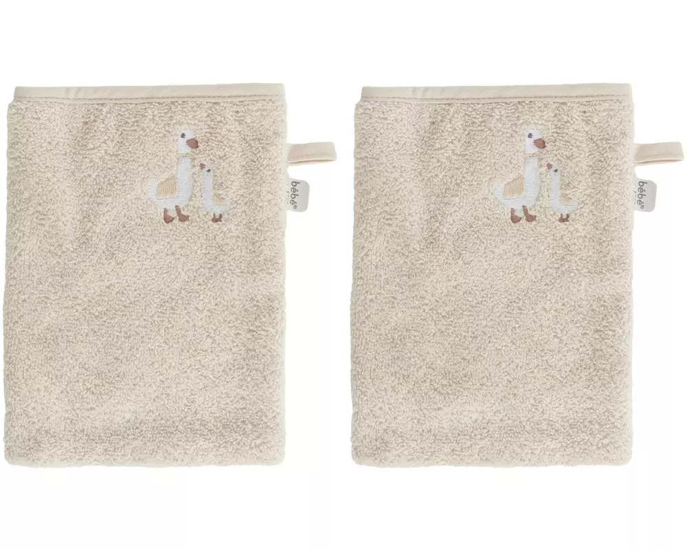 ZEWI bébé-jou Baby-Waschhandschuh Dear Goose 2er , beige
